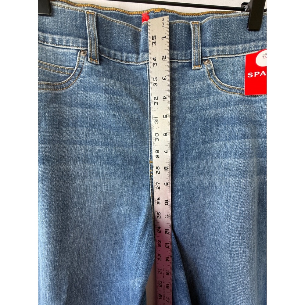Spanx Seamed Front Wide Leg Jeans Vintage Indigo Tall Large Pull On Denim NWT - Picture 6 of 8